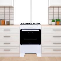 Fogão de Chão Piso À Gás 4 Bocas Acendimento Automático Forno Cozinha Moderna Atlas Branco