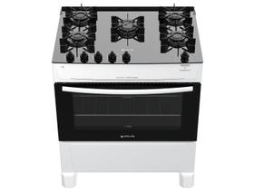 Fogão de Chão Piso À Gás 5 Bocas Acendimento Automático Forno Cozinha Moderna Atlas Branco