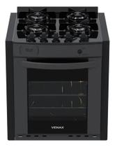 Fogão de Embutir 4 Bocas a Gás Grafite Forno 51,8L, Design Moderno e Compacto