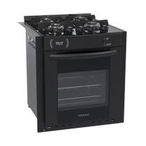 Fogão de Embutir 4 Bocas Gaudi Prisma Vitreo Bl Preto Gás GLP Venax