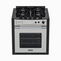 Fogao de Embutir 4 Bocas Venax Gaudi Platinum Vitreo Inox Gas Glp