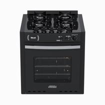 Fogao de Embutir 4 Bocas Venax Gaudi Platinum Vitreo Preto Gas Glp