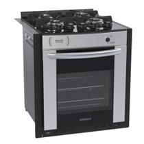 Fogão De Embutir 4 Bocas Venax Gaudi Prisma Vítreo Bl Inox A Gás Forno Easy Clean 51,8L 25373