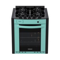 Fogao de Embutir 4 Bocas Venax Gaudi Prisma Vitreo Bl Verde Gas Glp