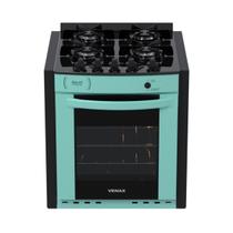 Fogao de Embutir 4 Bocas Venax Gaudi Prisma Vitreo Bl Verde Gas Glp