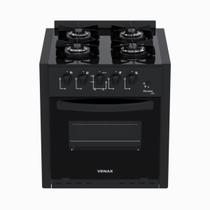 Fogao de Embutir 4 Bocas Venax Picasso Line Preto Fosco Gas Glp