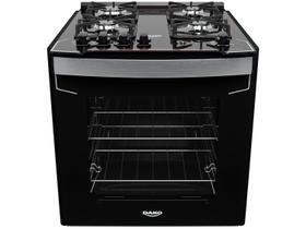 Fogão De Embutir 4B Preto Com Mesa De Vidro Dako Bivolt