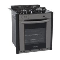 Fogão de Embutir 4Q Gaudi Prisma Vitreo GLP Grafite Venax