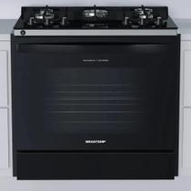 Fogão de Embutir 5 Bocas Brastemp com Mesa de Vidro e Grade em Ferro Fundido Preto Bivolt