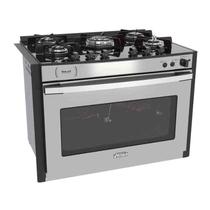 Fogão de Embutir 5 Bocas Gaudi Platinum Vitreo Inox Gás GLP 127 V Venax
