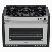 Fogao de Embutir 5 Bocas Venax Gaudi Platinum Vitreo Inox Gas Glp