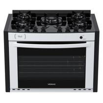 Fogao de Embutir 5 Bocas Venax Gaudi Prisma Vitreo Bl Branco Gas Glp