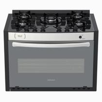 Fogao de Embutir 5 Bocas Venax Gaudi Prisma Vitreo El Inox Gas Glp