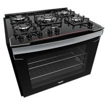 Fogão De Embutir 5B Dako Com Mesa De Vidro Preto Bivolt