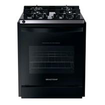 Fogão de Embutir Brastemp 4 Bocas com Mesa de Vidro e Dupla chama Preto Bivolt