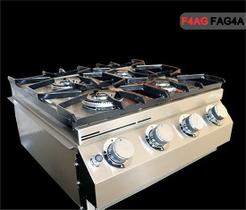Fogão de embutir range top 4 bocas 100% aço inox