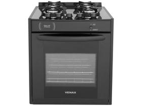 Fogão de Embutir Venax Gaudi Prisma 4 Bocas Preto Bivolt