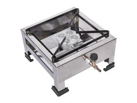 Fogão De Mesa 1 Boca Alta Pressão 20x20 + Registro + mangueira + pano de limpeza Fogão De Mesa 1 Boca Alta Pressão 20x20 + Registro + mangueira + pano de limpeza