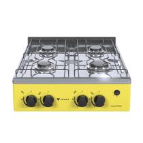 Fogao de mesa 4 bocas grand petit vetro amarelo gas glp