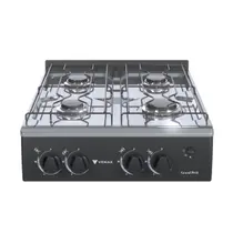 Fogao de mesa 4 bocas grand petit vetro preto fosco gas glp