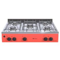 Fogao de mesa 5 bocas venax grand petit vetro vermelho gas glp Fogao de mesa 5 bocas venax grand petit vetro vermelho gas glp