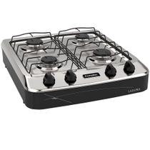 Fogão de Mesa a Gás 4 Bocas Esmaltec Laguna 4 Bocas 4027 Preto Fogão de Mesa a Gás 4 Bocas Esmaltec Laguna 4 Bocas 4027 Preto