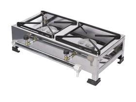 Fogão De Mesa Caminhoneiro 2 Bocas Alta Pressão 20x20