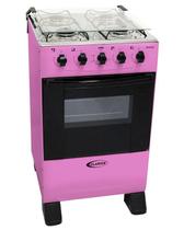 Fogão De Pé Clarice Delicato 4 Bocas Rosa Forno 52L