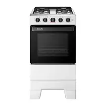 Fogão de Piso 4 Bocas Esmaltec F4ISB Ideal Pop - Mesa em Aço Inox, Acendimento Manual, Branco