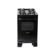 Fogão de Piso 4 Bocas Suggar Max Glass Preto Bivolt Mesa de Vidro Temperado, Forno 56L, Acendimento Automático