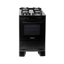 Fogão de Piso 4 Bocas Suggar Neo Glass Preto Bivolt Mesa de Vidro Temperado, Forno 56L, Acendimento Automático