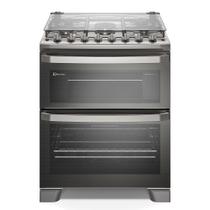 Fogão de Piso 5 Bocas à Gás Electrolux FE5DC Experience com Duplo Forno Cinza 110V Fogão de Piso 5 Bocas à Gás Electrolux FE5DC Experience com Duplo Forno Cinza 110V