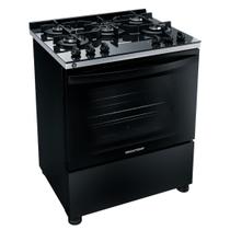 Fogão de Piso 5 Bocas Brastemp comn Forno 96L, Iluminação interna e Mesa de Vidro Preto Bivolt