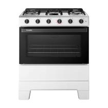 Fogão de Piso 5 Bocas Esmaltec F5ISB Ideal Pop - Mesa em Aço Inox, Acendimento Manual, Branco