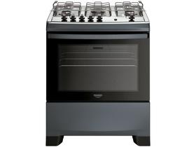 Fogão De Piso 5 Bocas Supreme Titanium Dako Com Mesa Inox Forno 100 Litros Bivolt