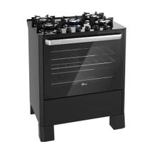 Fogão de Piso a Gás Fischer 5 Bocas Fit Line Trempe Iron Bivolt Preto
