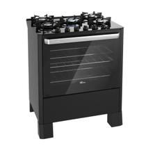 Fogão de piso a gás fischer 5 bocas fit line trempe iron bivolt preto