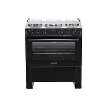 Fogão De Piso Atlas 5 Bocas Monaco Plus Mesa Inox Preto Bivolt