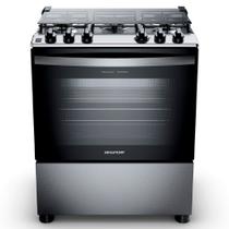 Fogão de Piso Brastemp de 05 Bocas com Turbo Chama e Grill Inox - BFS5GDR Fogão de Piso Brastemp de 05 Bocas com Turbo Chama e Grill Inox - BFS5GDR