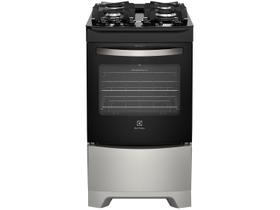Fogão de Piso cor Prata 4 Bocas e Mesa de Vidro Temperado Electrolux 52LSV - Bivolt
