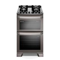 Fogão de Piso Electrolux de 04 Bocas Experience com Duplo Forno e Mesa de Vidro Cinza - FE4DG Fogão de Piso Electrolux de 04 Bocas Experience com Duplo Forno e Mesa de Vidro Cinza - FE4DG