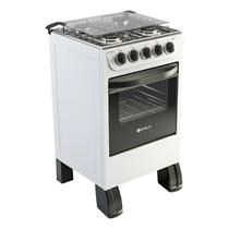 Fogão de piso new sirius 4 bocas mesa inox braslar branco
