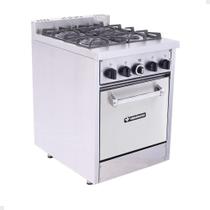 Fogão Don Bidone 4 Bocas em Aço Inox com Forno Venâncio