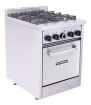 Fogão Don Bidone 4 Bocas em Aço Inox com Forno Venâncio Fogão Don Bidone 4 Bocas em Aço Inox com Forno Venâncio