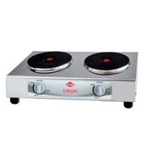 Fogão Elétrico 02 bocas de Mesa Inox Topázio 4.0 Layr 3826W 220v