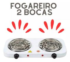 Fogão Elétrico 2 Bocas Portátil Espiral 2000W Fogareiro 220V Branco - FIX