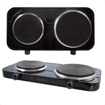 Fogão Elétrico Cooktop de Mesa Portátil Compacto Preto 2 Pratos 127V Agratto