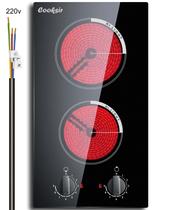 Fogão Elétrico de 2 Queimadores 3000W - 220-240V - Preto