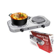 Fogão Elétrico De Mesa Cooktop 2 Bocas Prato Agratto 110/220