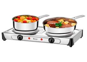 Fogão Elétrico De Mesa Portátil Cooktop 2 Bocas 2000w Ves2000 Brasare Supreme Veronna 127v